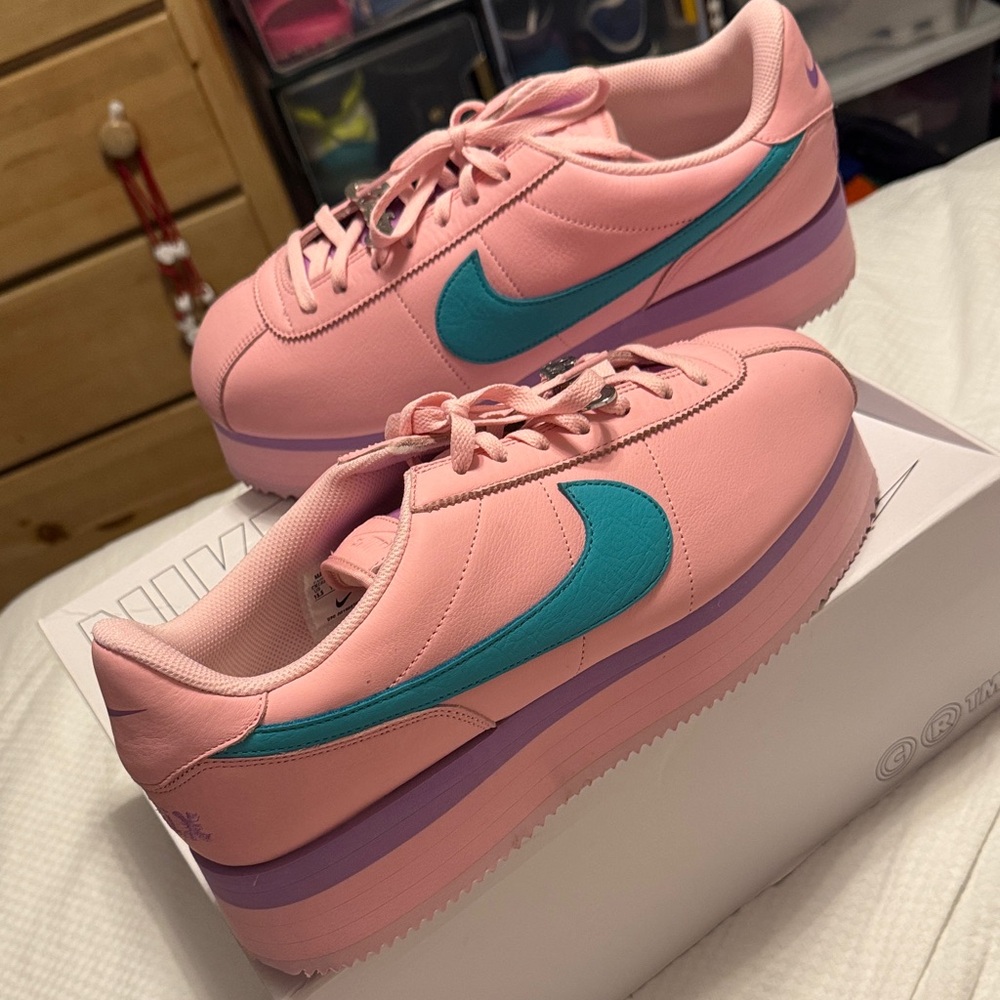 Nike Pink and Teal Athletic Shoes